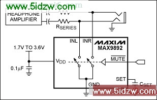 Figure 2. MAX9892 click-and-pop suppressor.
