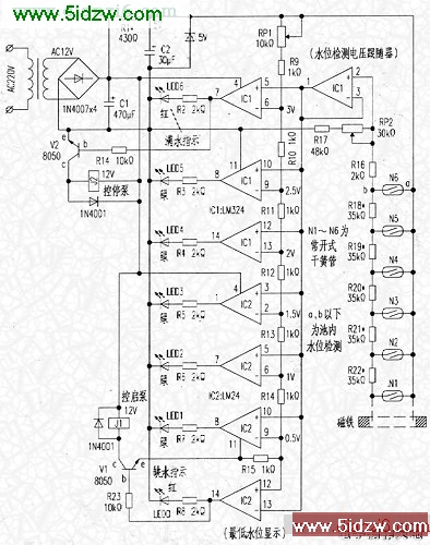 电子制作天地--水位控制器电路