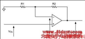 Figure 1. This simplified schematic depicts an ideal op-amp circuit.