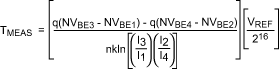 Equation 1. Four-current temperature measurement equation.