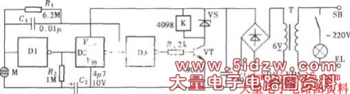 用门电路组成的触摸开关(CD4069)电路