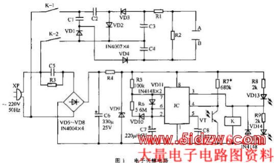 电子灭蟑电路