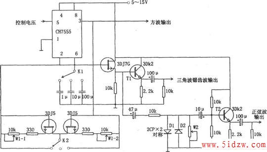 用555定时器组成的函数发生器