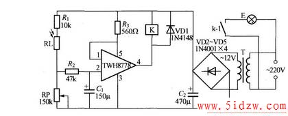 使用TWH8751的光控路灯电路