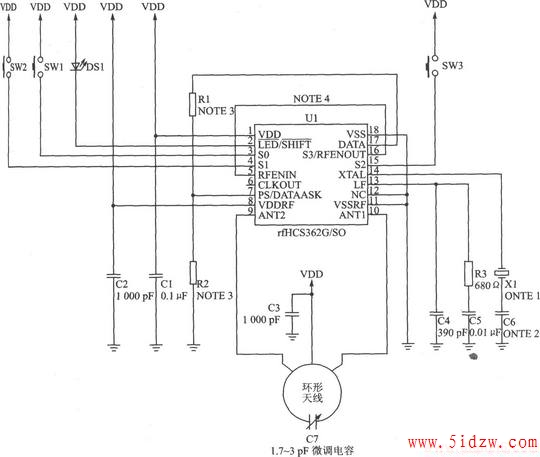 rfHCS362G/362F ASK/FSK 440310 MHz KEELOQ뷢