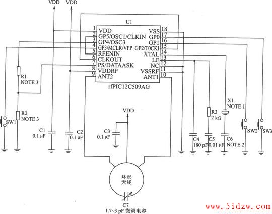 rfPICl2C509AG/509AF ASK/FSK 480310 MHz8λ΢