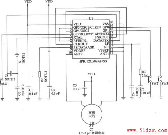 rfPICl2C509AG/509AF ASK/FSK 480310 MHz8λ΢