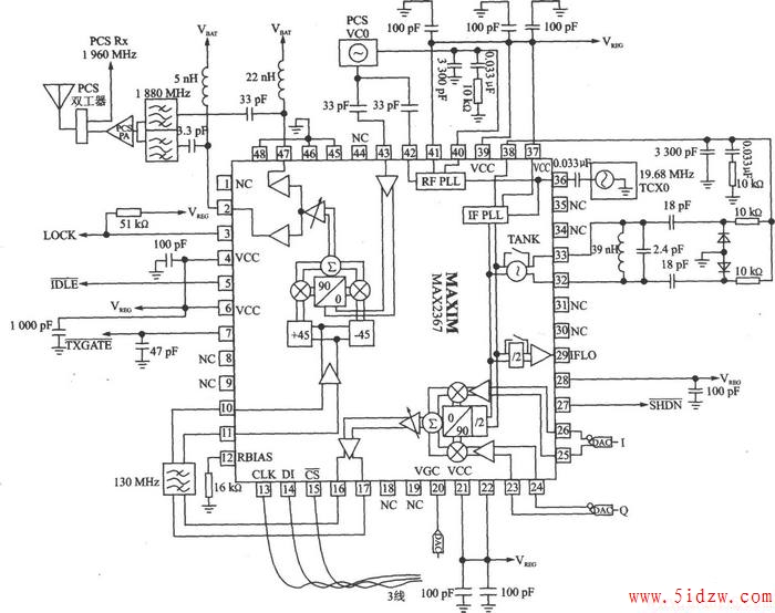 MAX2366/MAX2367/MAX2368 I/Q 20001700 MHz/1000800 MHz˫Ƶ